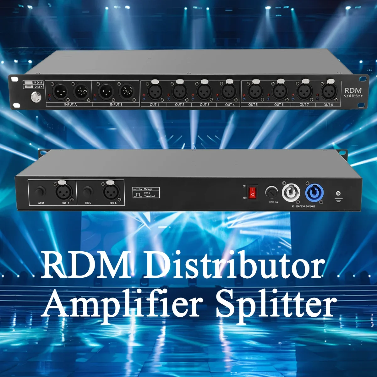 DMX/RDM 8Way スプリッター 舞台照明用