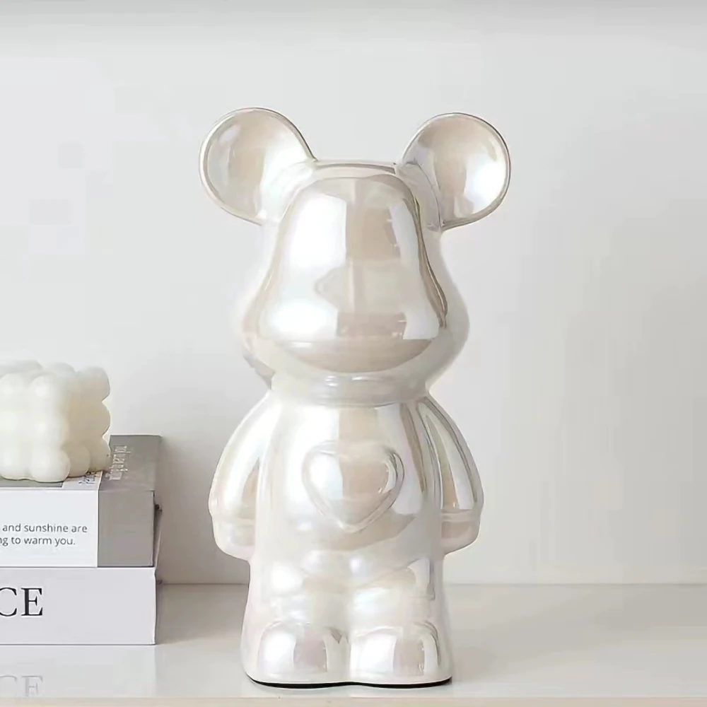 18/28 cm Ästhetische Bärenfigur aus Keramik, Teddybär-Deko, Actionfigur, Skulptur, Ornament für Raumdekoration, Heimdekoration, Kunsthandwerk – Detail 12