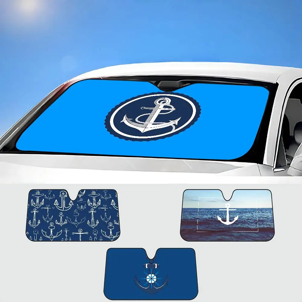 

N-Nautical A-Anchor Boat Logo Windshield Sunshade Car Window Windscreen Cover Sun Shade Auto Sun Visor Car-covers Car