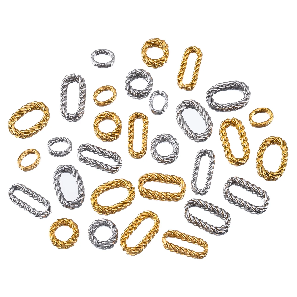 

10pcs Stainless Steel Oval Charms Geometric Connectors For DIY Jewelry Making Findings Necklace Bracelets Jump Rings Accessories
