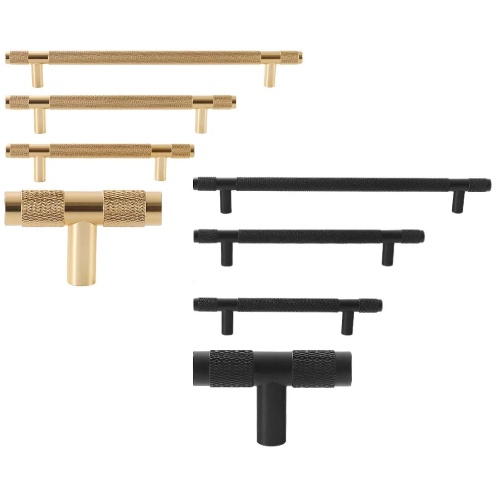 Rust Proof Aluminum Alloy Knurled T Bar Handle Texture Design for Comfortable Use Suitable for 20mm Thick Doors or Drawers