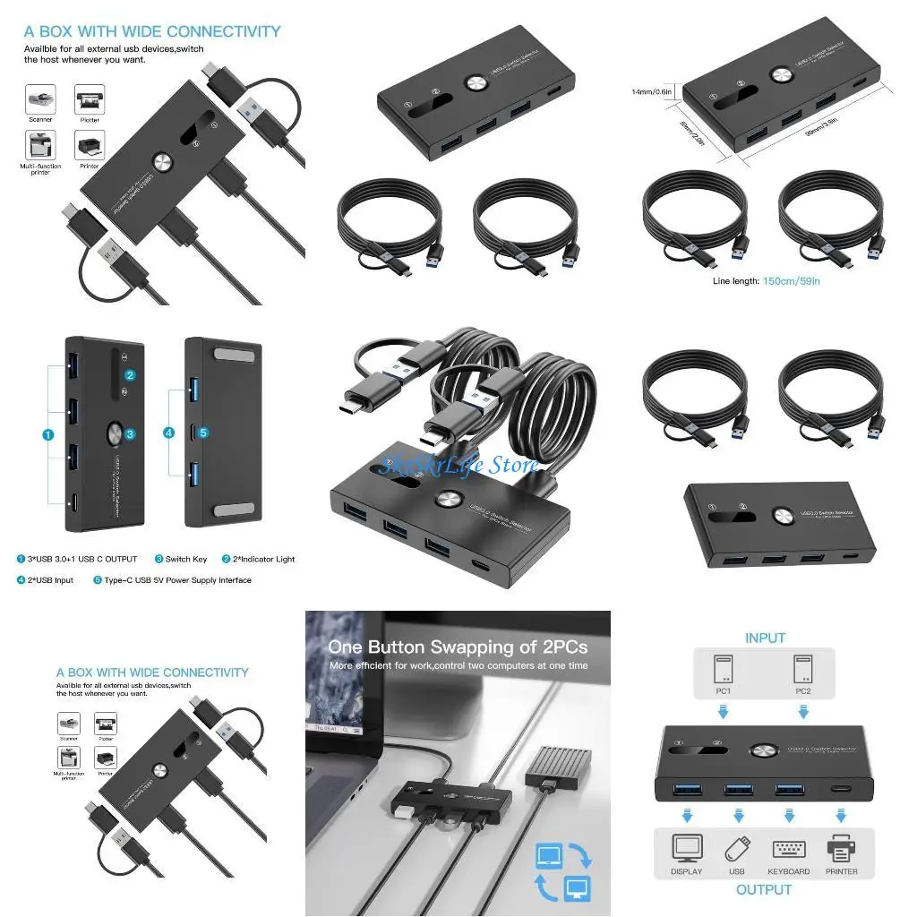 

E65E Type C USB Switcher Facilitates Easy Device Access Between Computers