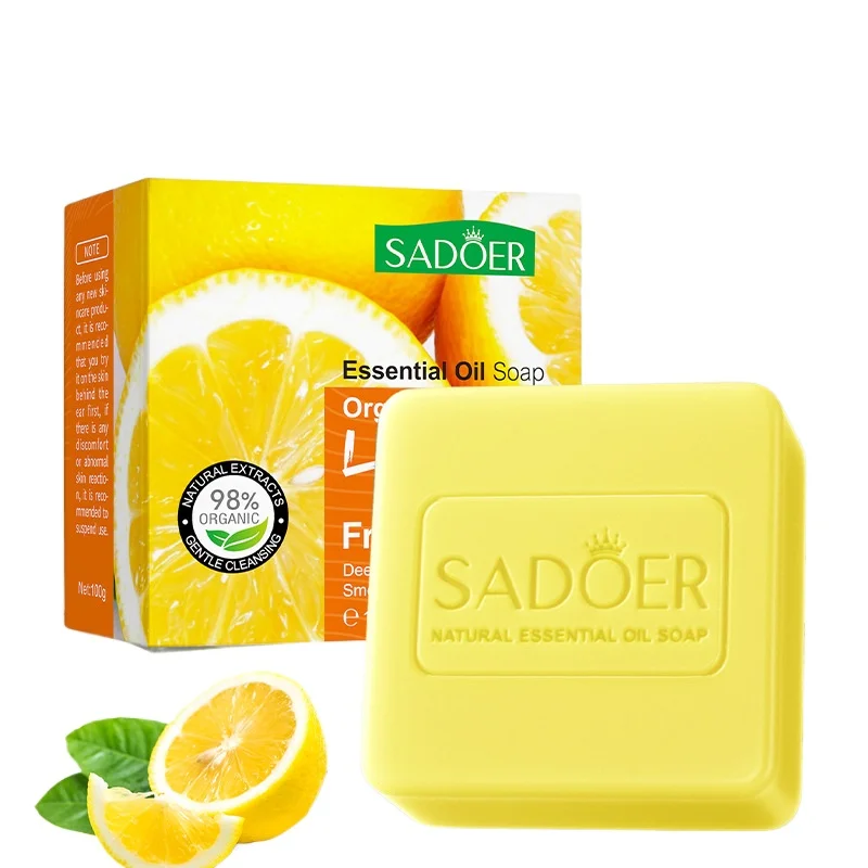 

1Pcs Lemon Handmade Soap Natural Plant Soap Base Moisturizing Long-lasting Fragrance Home Necessities Bath Essential Oil Soap