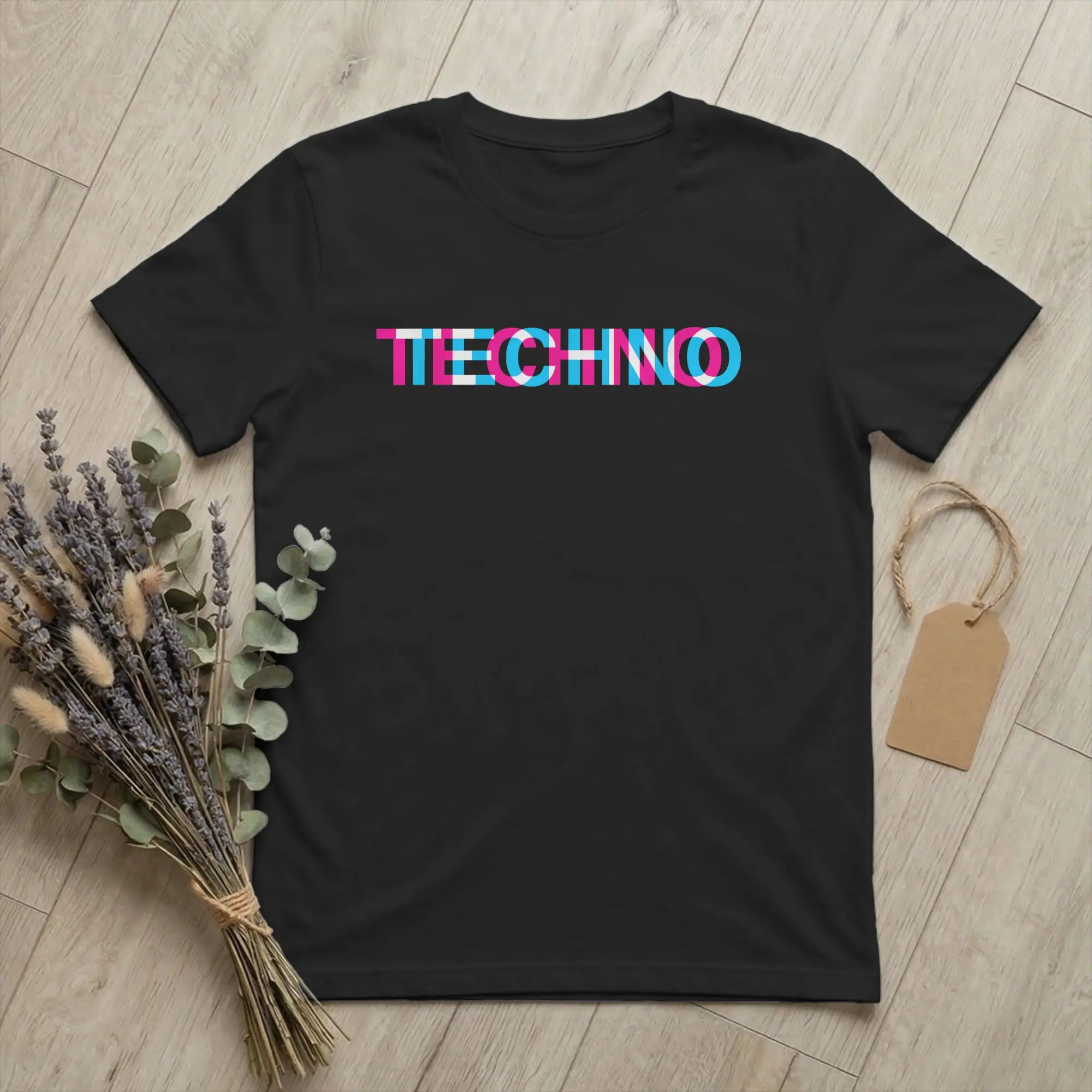 Men's T-Shirts Techno Music Optical Illusion EDM Rave Funny Cotton Tee Shirt Short Sleeve Trippy Glitch T Shirt Clothes Gift
