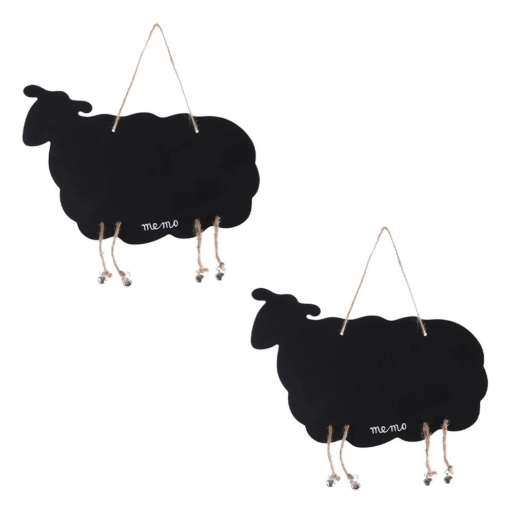 2 قطعة سبورة خشبية صغيرة على شكل خروف معلقة لوحة رسائل لديكور الزفاف علامات مذكرة سبورات صغيرة للأغنام