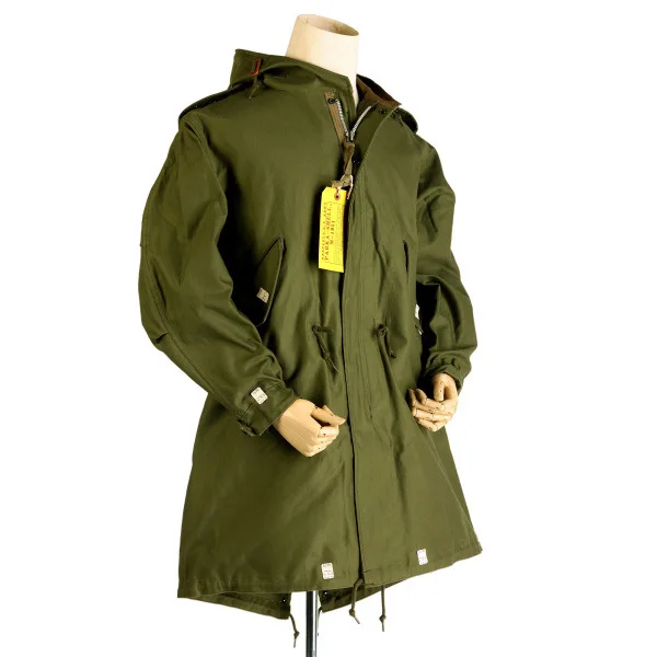 Fishtail Parka Autumn and Winter Thin Army Green Casual Coat for Men