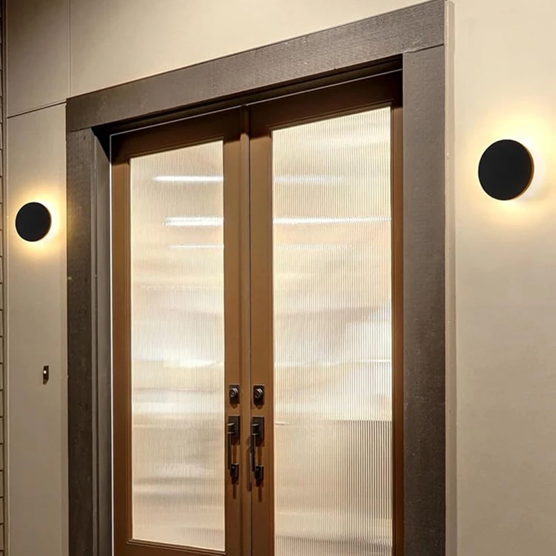 LED Waterproof Outdoor Wall Lights Round Home Decorative Wall Lamp for Garden,Balcony Porch French Front Door IP65-ABLA