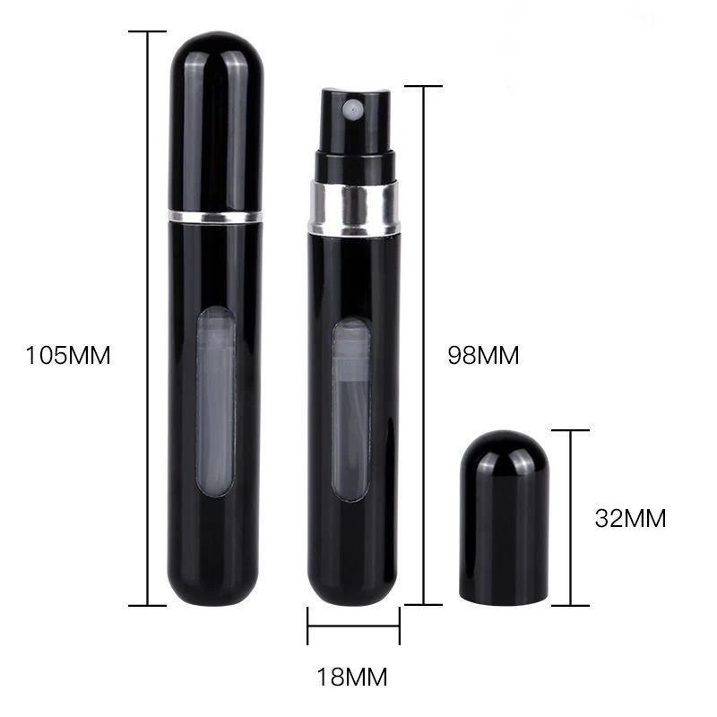 8ml Perfume Atomizer Portable Liquid Container For Cosmetics Traveling Mini Aluminum Sprayer Pump Empty Refillable Bottle