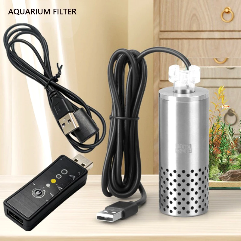 Elektrischer Ölfilmentferner für Aquarien, Edelstahl-USB-Filter, selbstansaugender Schwimmkopf, Ölfilmprozessor