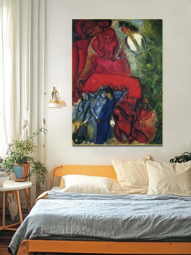 

The Wedding by Marc Chagall,Famous oil painting replica,Hand painted oil painting,Aesthetic painting home decor,Canvas wall art
