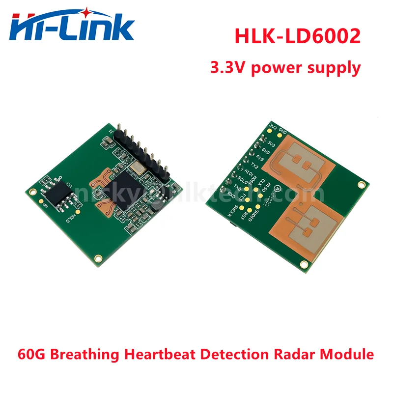 Hi-Link New 3.3V power supply 60Ghz Breath Heartbeat Detection Radar Module HLK-LD6002 Real-Time Human heart rate monitor