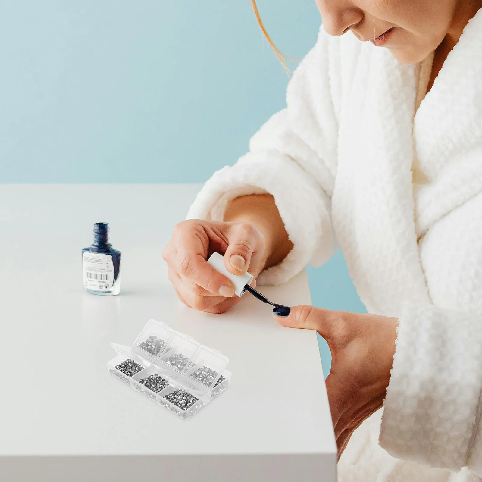 1 conjunto de strass redondos transparentes, contas de vidro com parte traseira lisa para arte em unhas, artesanato diy, decorações de festa de casamento, strass para rosto