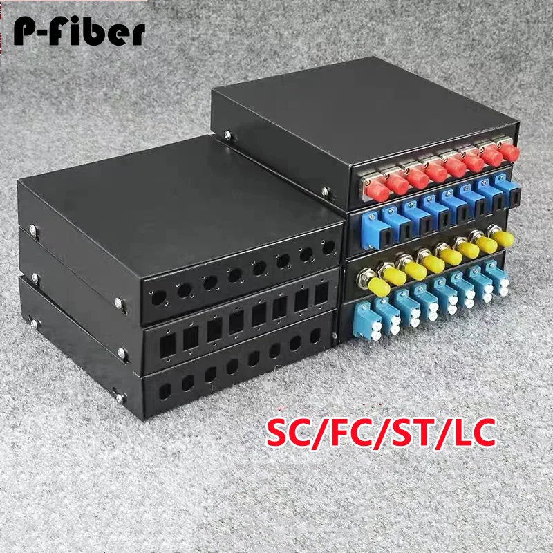 2pcs 8 ports optical fiber terminal box mini empty box fully equipped FC SC LC ST 4/8 cores adapter pigtail fusion junction box