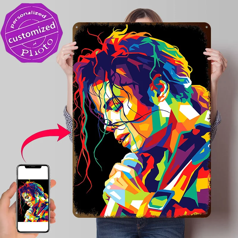 Michael Jackson Portrait Metal Poster Perfect Gift for Fans Lovers Personalized Wall Art Metal Sign for Room Decoration Items
