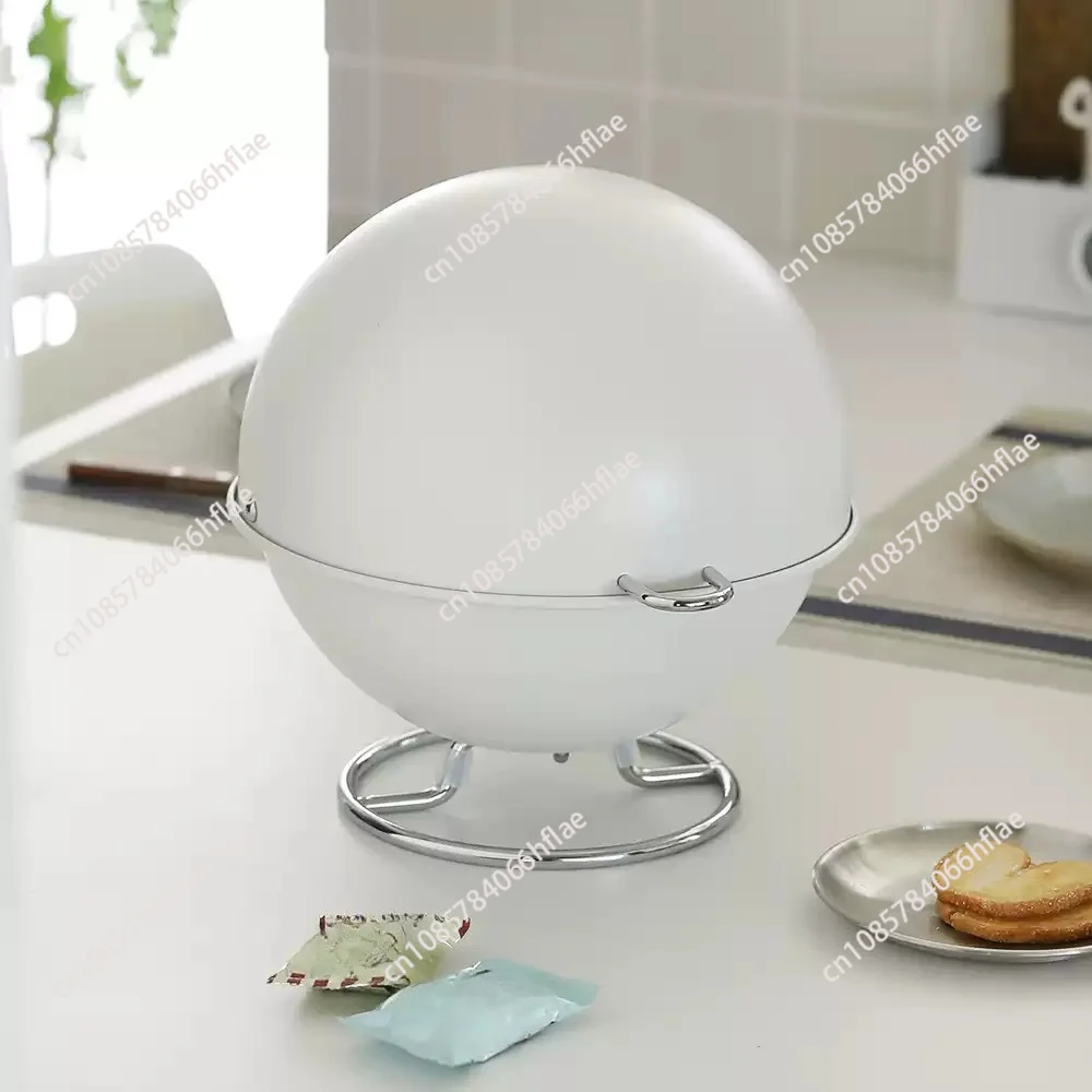 Round Spherical Flip Storage Box, Snack Candy & Coffee Capsule Container, Desktop Decorative Storage Tank