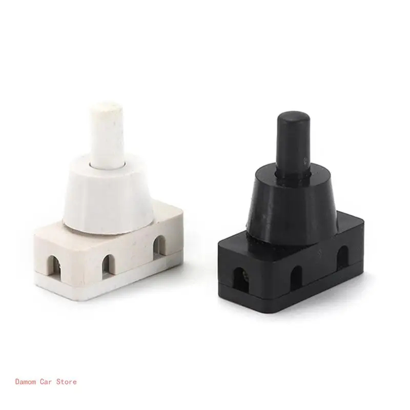 Self-locking ON/OFF Push Button AC250V 10A 2 Pins Latching for Lamps Industrial Field Mini Power Switches