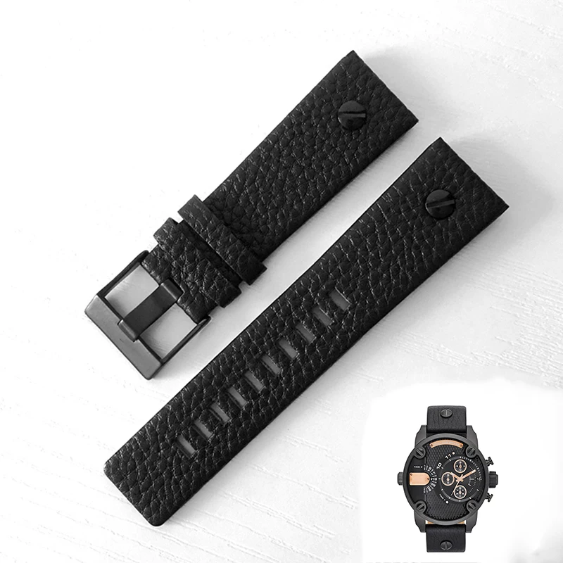 For DIESEL DIDZ7273 DZ7291 DZ7257 DZ7270 Watchband 22 24 26 27 28 30 32 34mm Genuine leather strap Litchi grain watch bracelet