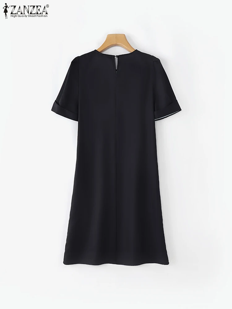 ZANZEA فستان صيفي صغير بوهيمي فستان صيفي مطبوع عليه زهور 2025 نساء موضة كم قصير للحفلات أنيق مكتب قصير فيستدوس رداء