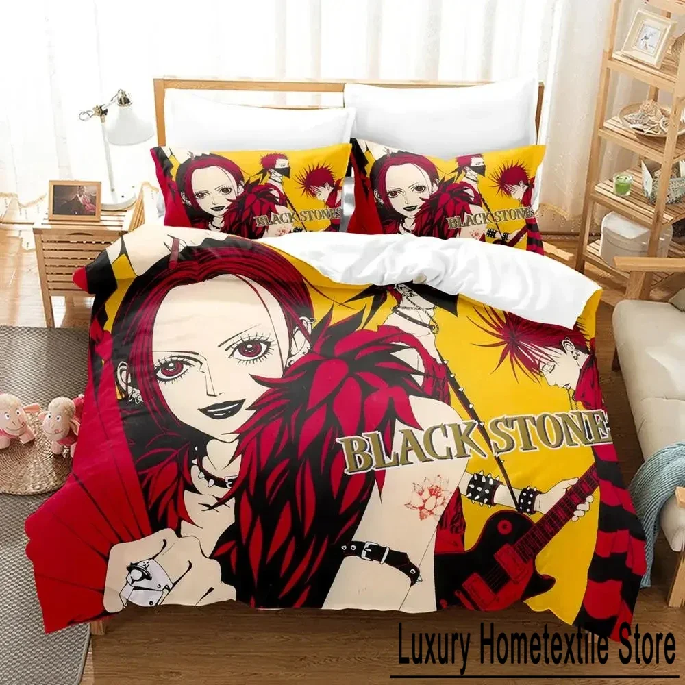 Anime Nana Black Stones Bedding Set Duvet Cover Bed Set Quilt Cover Pillowcase Comforter king Queen Size Boys Adult Bedding Set