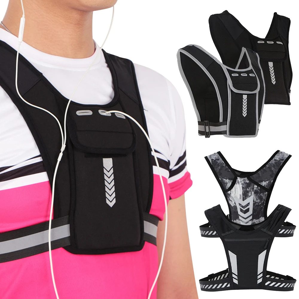 Reflective Running Backpack Universal Lightweight Sport Running Vest Mobile Phone Cards Bag For Jogging Fitness Male Femaleсу