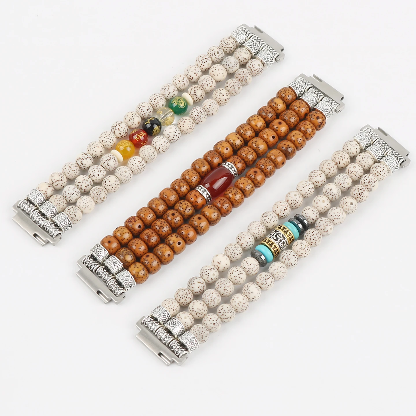 ‌ 18/20/22 مللي متر العالمي الإفراج السريع خشبية حبة سوار القمر ستار بودي الصلاة مالا الرجال/النساء البوذية الخرز حزام ساعة اليد با