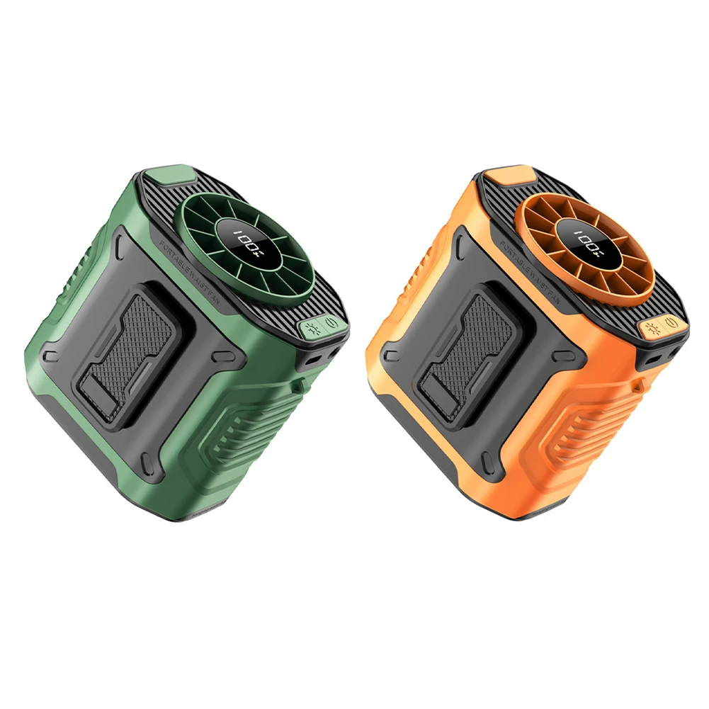 Taillenmontierter Ventilator, tragbarer USB-Kühl-Taillenventilator und Taschenlampe: langlebiger Komfort für Outdoor-USB-Aufladung, Camping-Taschenlampe