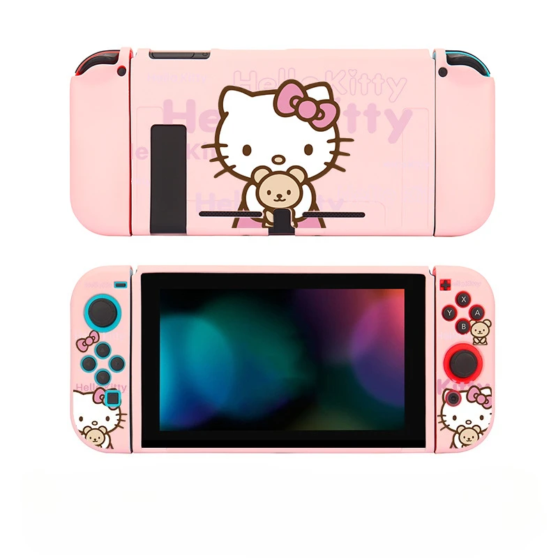 غلاف حماية كرتوني من HelloKitty Sanrio لجهاز نينتندو سويتش 2 OLED NS Joy-Con لوحدات تحكم من السيليكون غير قابلة للانزلاق هدية