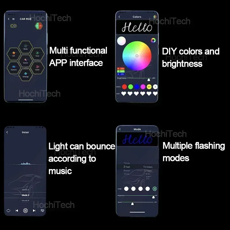 For BMW 3 5 7 Series E36 E46 E39 E38 RGB Dynamic Revolving Angel Eyes LED APP control Sequential Flowing Multicolor Car Rings - Image 2