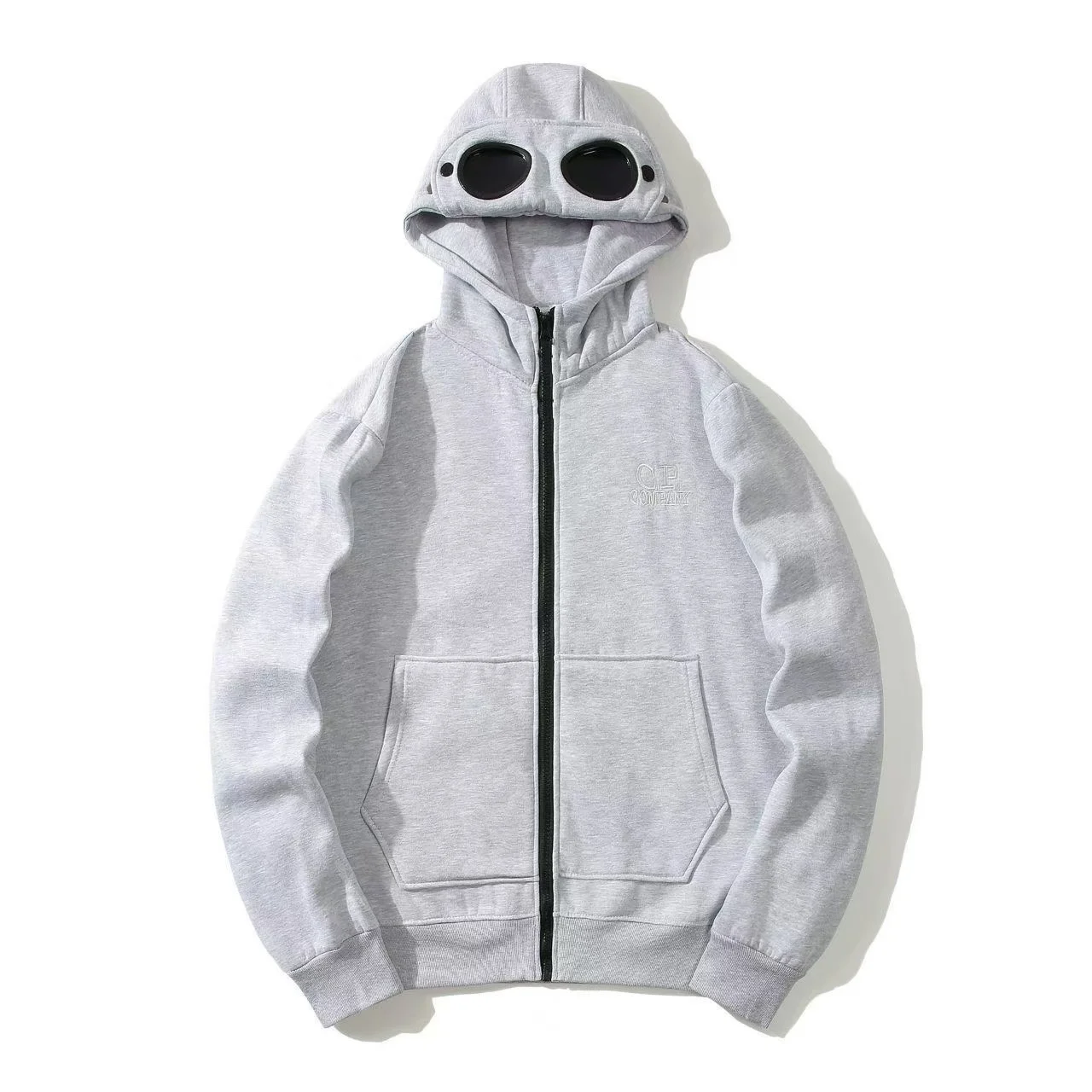 Fashion Men\'s Hoodies Hooded Sweatshirt Trend Zipper Up Sunglasses Hat Cardigan Jacket High Street Autumn Long Sleeve Warm Coats