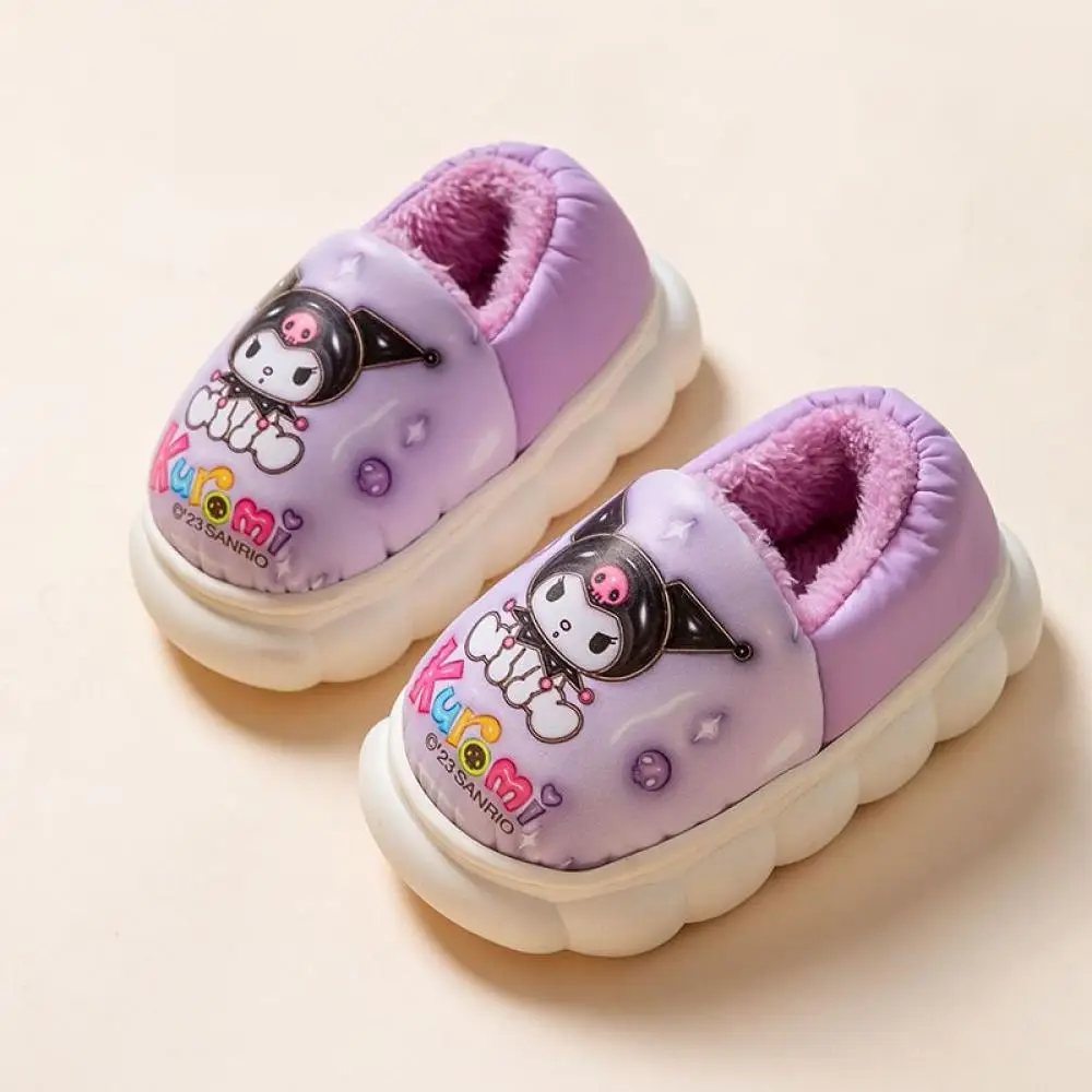 

Sanrio Kuromi My Melody Cotton Slipper Girls Winter Warm Stepping On Poo Feeling Non-Slip Indoor Home Kids Cotton Drag