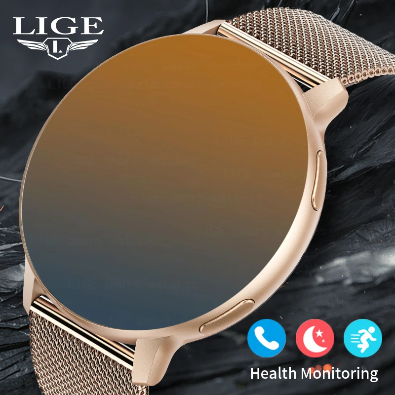 

LIGE Беспроводные звонки Умные часы Дама Настройка циферблата Стальные часы Мужской спорт Трекер сердечный ритм Умные часы Мода 2025