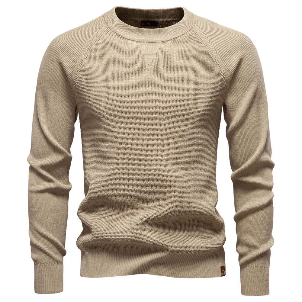 Maglione pullover da uomo nuovo O-Collo Maglione da lavoro casual Moda di lusso Tinta unita Maglia a maniche lunghe Pullover Maglieria elastica