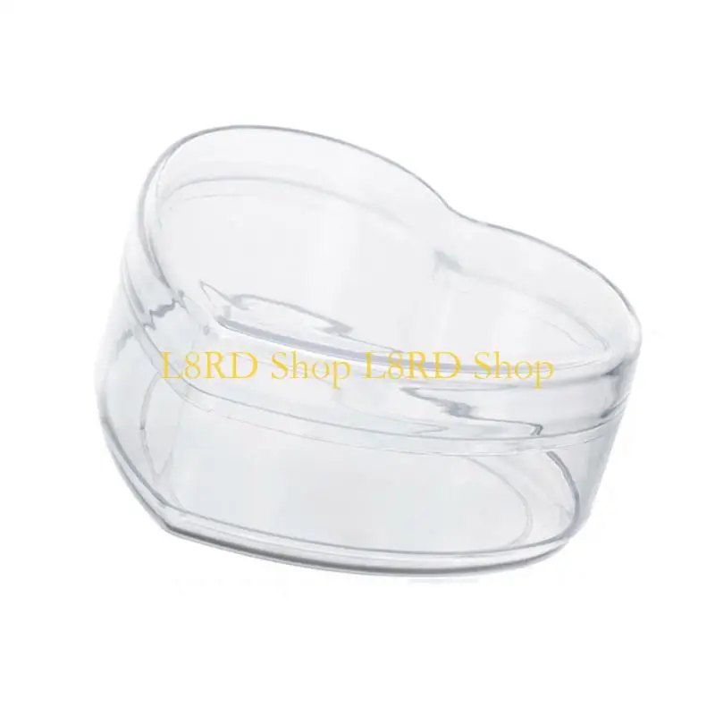 L8RD Acrylic Box Round/Heart Clear Box Container with Lid Clear Acrylic Plastic Jewelry Box Acrylic Storage Box for Candy