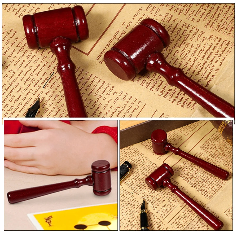 2 Pcs Accessories Judge Hammer Office Chafe Apparel Wooden Divide Auction Gavel