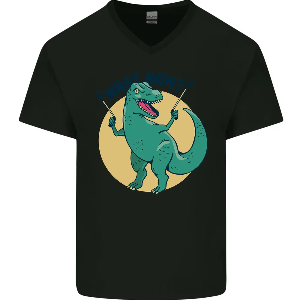 

T-Rex What Now Funny Dinosaur Mens Women Summer Tees Cotton T-Shirt Anime Graphic