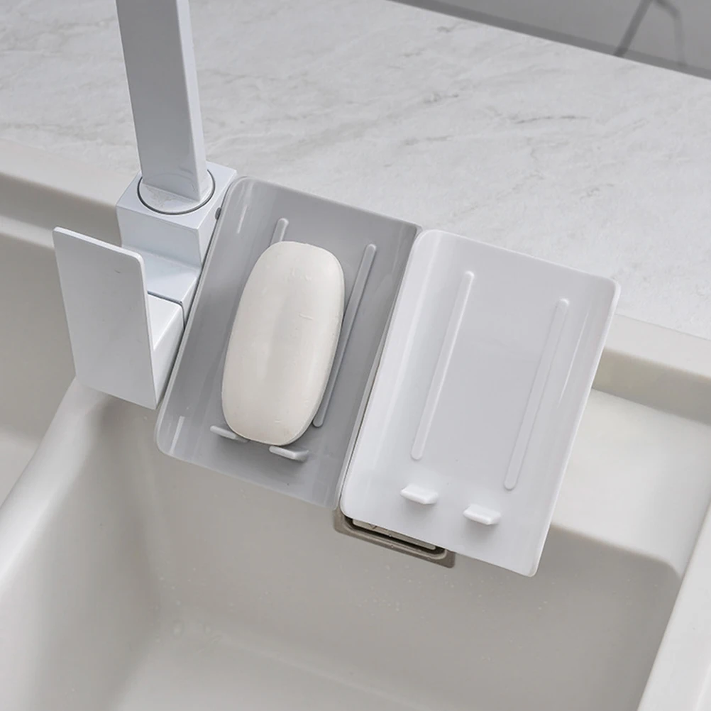 

2 pcs Premium Pp Tilt Soap Box Drainer Eco-Friendly Countertop Bathroom Kitchen Holder Storage Rack For Home Travel Use