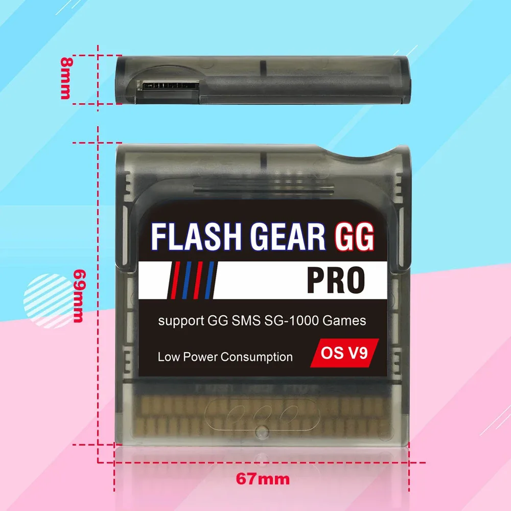 2024 nuova cartuccia di gioco Flash Gear per Sega Game Gear GG Console con scheda Micro TF da 8GB
