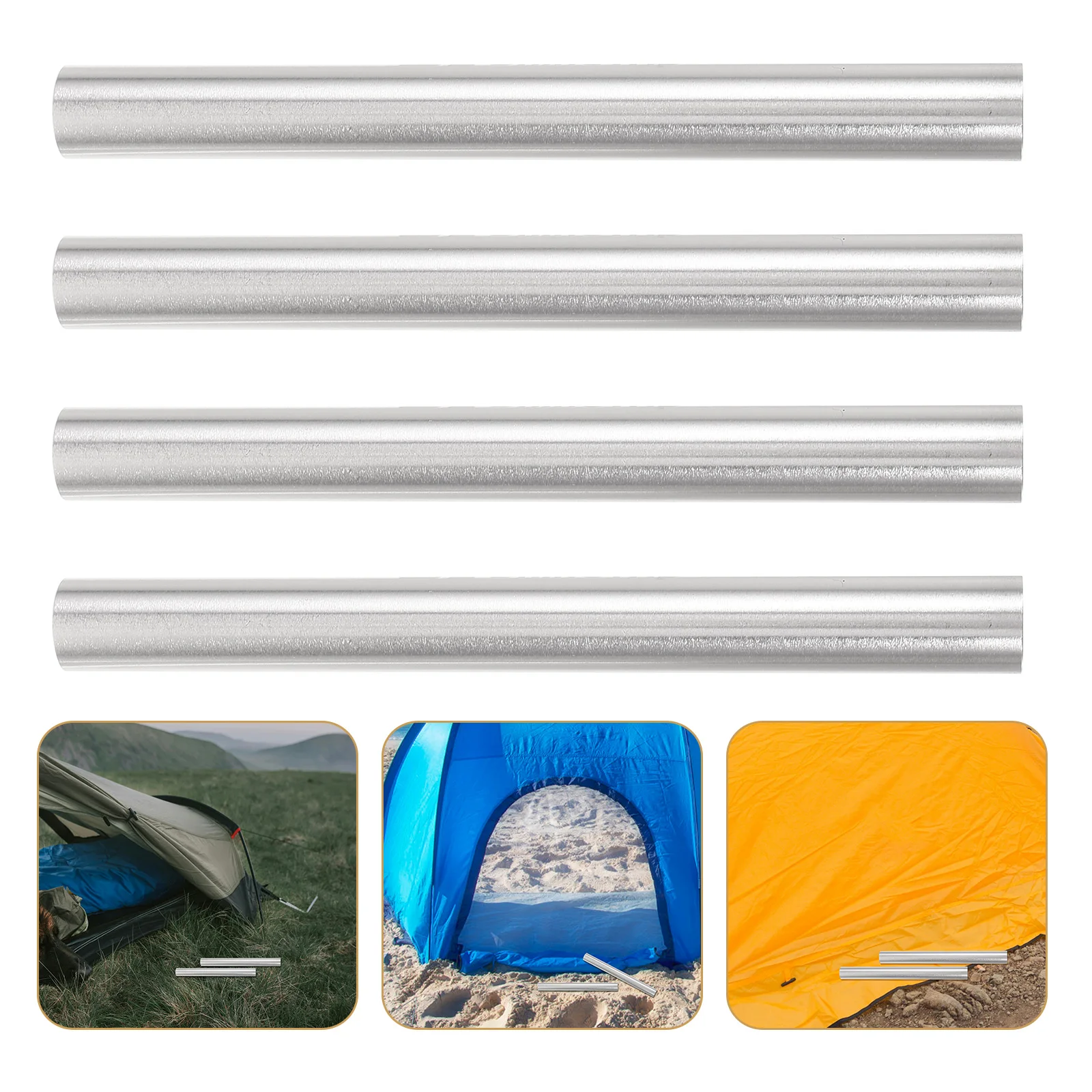 4pcs Camping Tent Pole Aluminium Alloy Tent Rod Repair Tube Rod Mending Pipe Tent For 13cm Pole Camping Accessories Tent