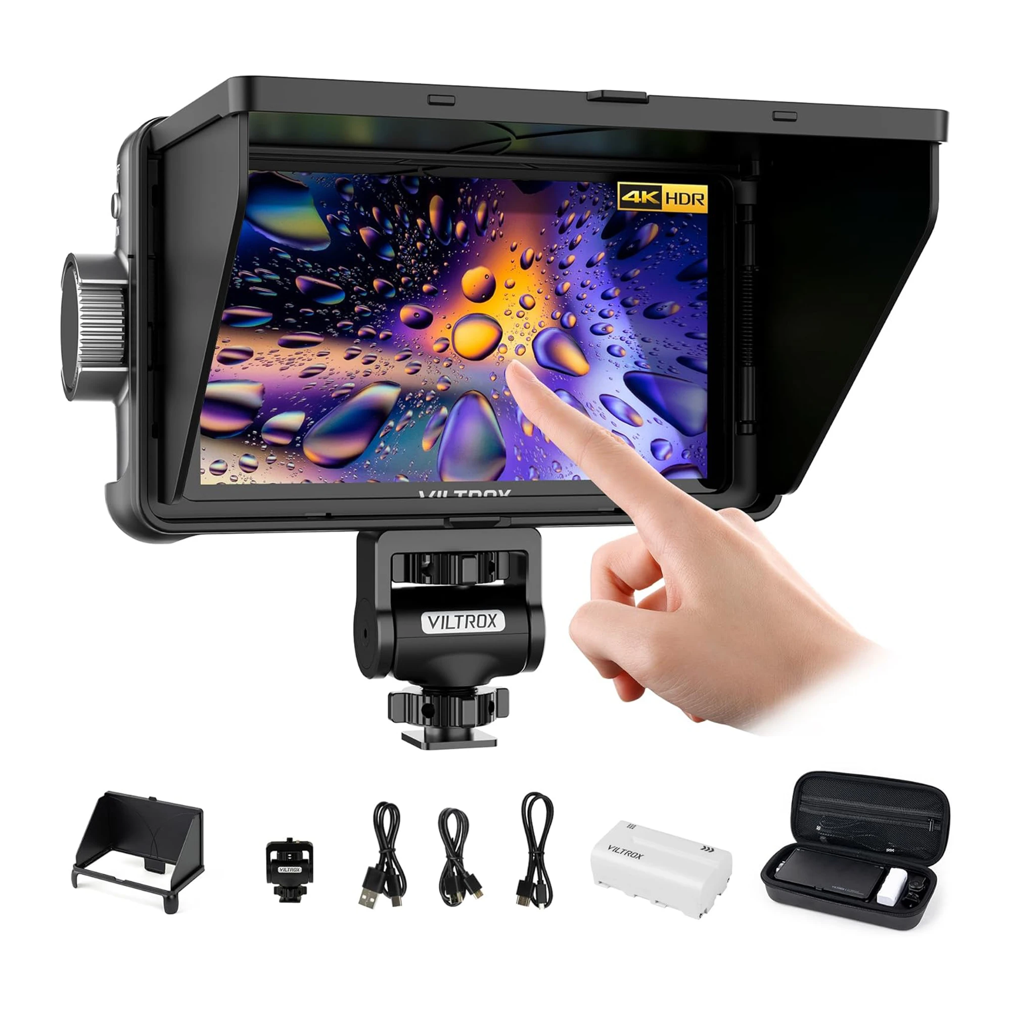 VILTROX DC-550 PRO Touchscreen Camera Video Monitor 5.5 Inch 1200nits 4K HDMI Video Field Monitor Kit with Battery 1920X1080