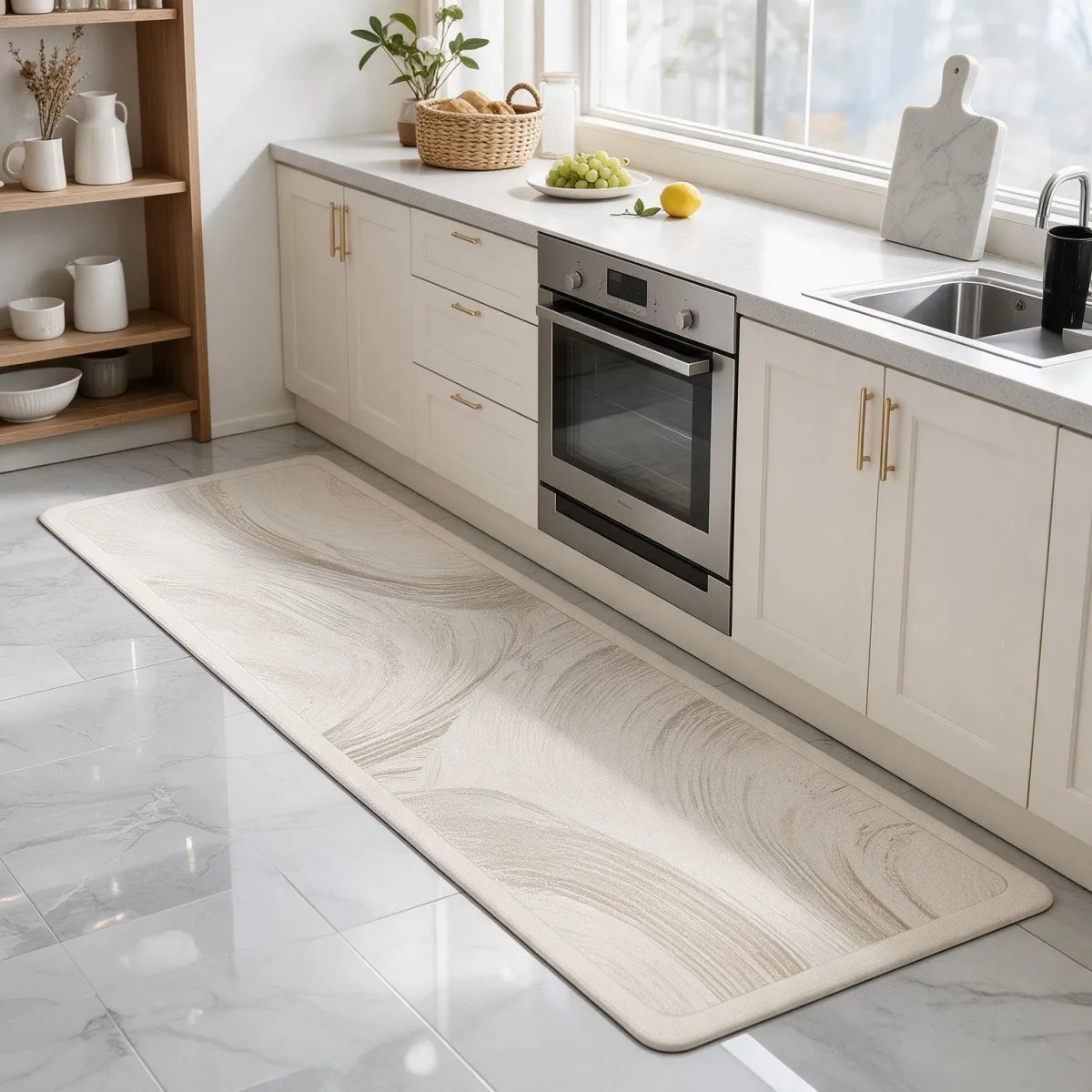 Tappetino da cucina in fango di diatomee, spesso e assorbente, con fondo in gomma, tappetino antiscivolo per cucina, bagno, toilette, ingresso e sala da pranzo, disponibile in forma allungata e