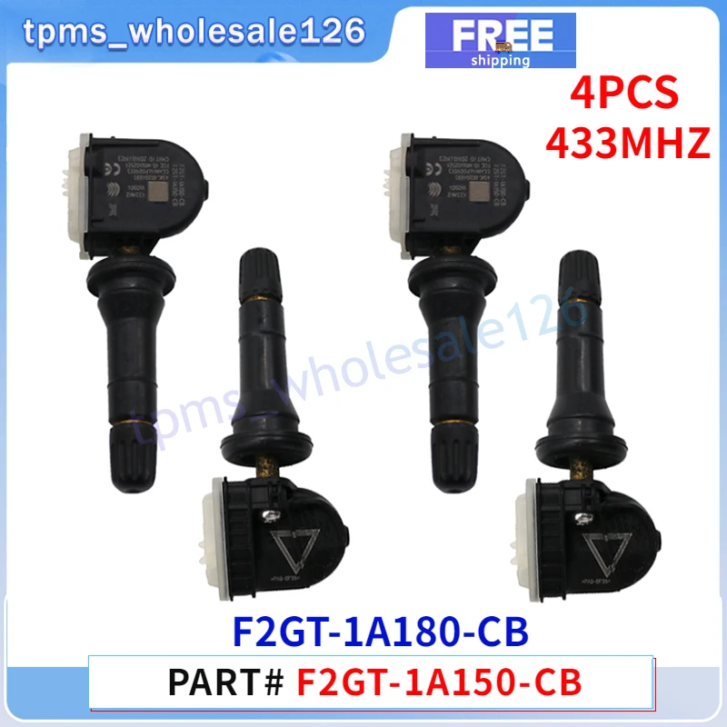 433MHZ TPMS Tire Pressure Monitor Sensor 4PCS F2GT-1A150-CB For Ford Edge Escape Fiesta Galaxy Mustang F2GT-1A180-CB F2GT1A180DC