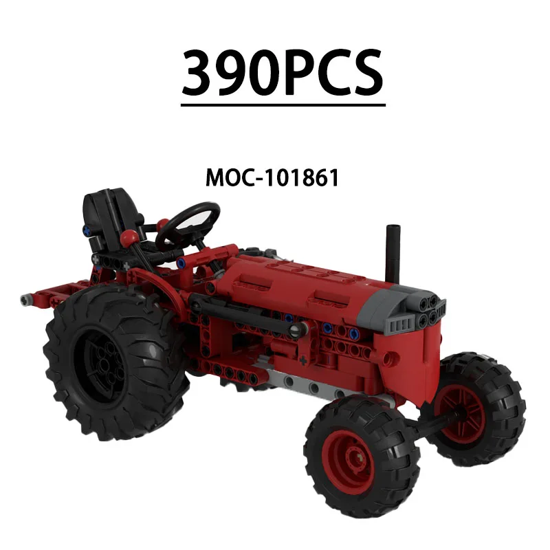 

Модель фермерского трактора из строительных блоков MOC-101861, 390 деталей, развивающая игрушка для детей на день рождения, Рождество и Новый год, подарок.