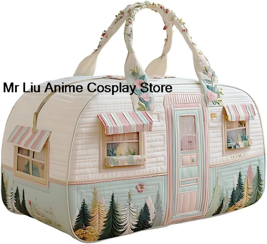 

Уютная стеганая сумка-даффл Cozy Camper с винтажным принтом в стиле бохо, холщовая дорожная сумка-тоут, складная и удобная для ручной клади сумка для выходных