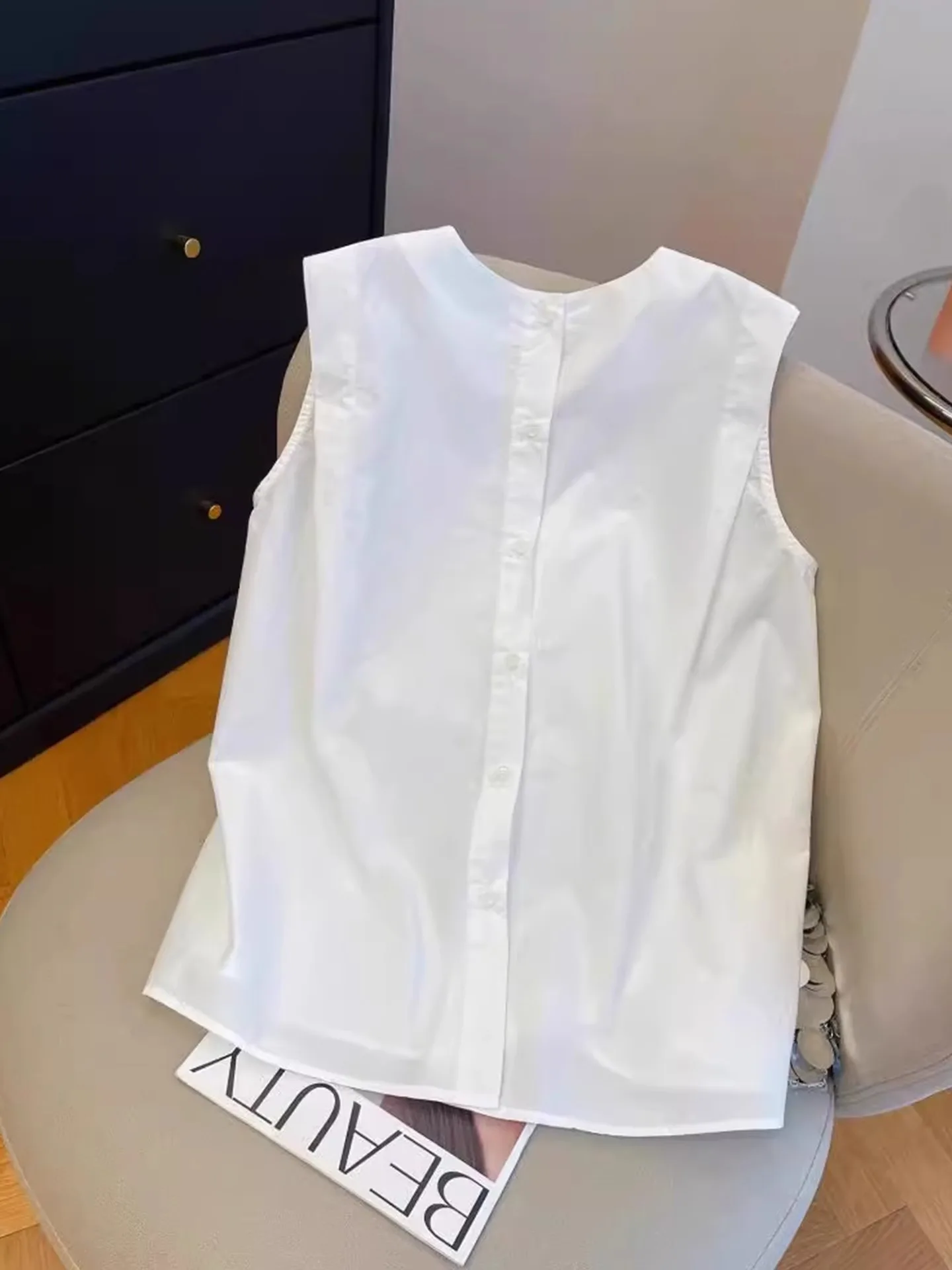 Faionable High-End  Color round Ne Svel Commute irt Beautiful Sli Top for Women Ele Silk Blend