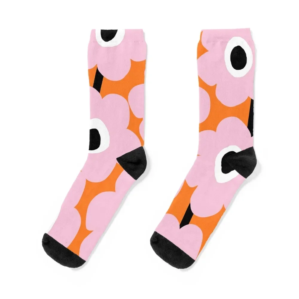 Iconic Pink and Orange Scandinavian Garden Socks winter gifts man Socks Men Women's