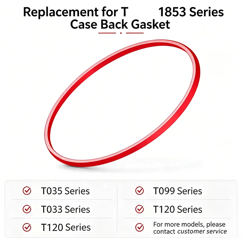 Red Watch Back Waterproof O-Ring Dia 25-38.5mm Height 0.9mm Thick 0.6mm T1853 Watch Case Back Cover Gasket Sealing Ring Parts