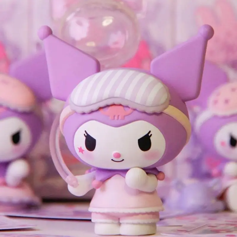 Sanrio pijamas cariño caja ciega muñecas lindas juguetes de moda decoraciones de mesa decoraciones y juguetes my melody kuromi
