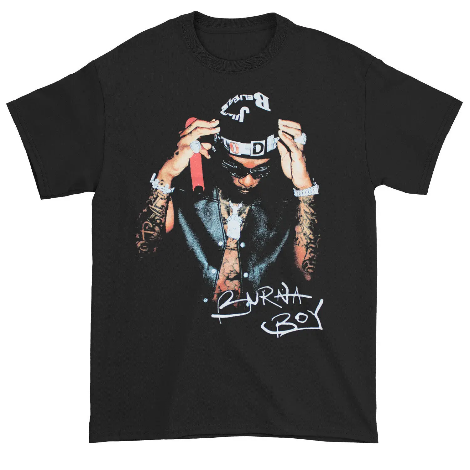 Men's Burna Boy Photo & Logo T-shirt XX-Large Black