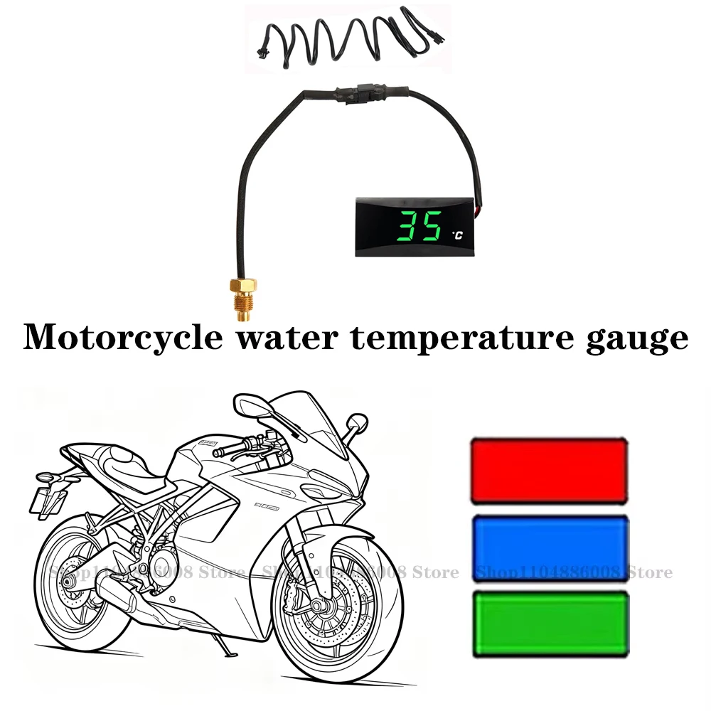 

Water Temperature Gauge Motorcycle Thermometer LED digital display screen waterproof instrument Sensor Accessories