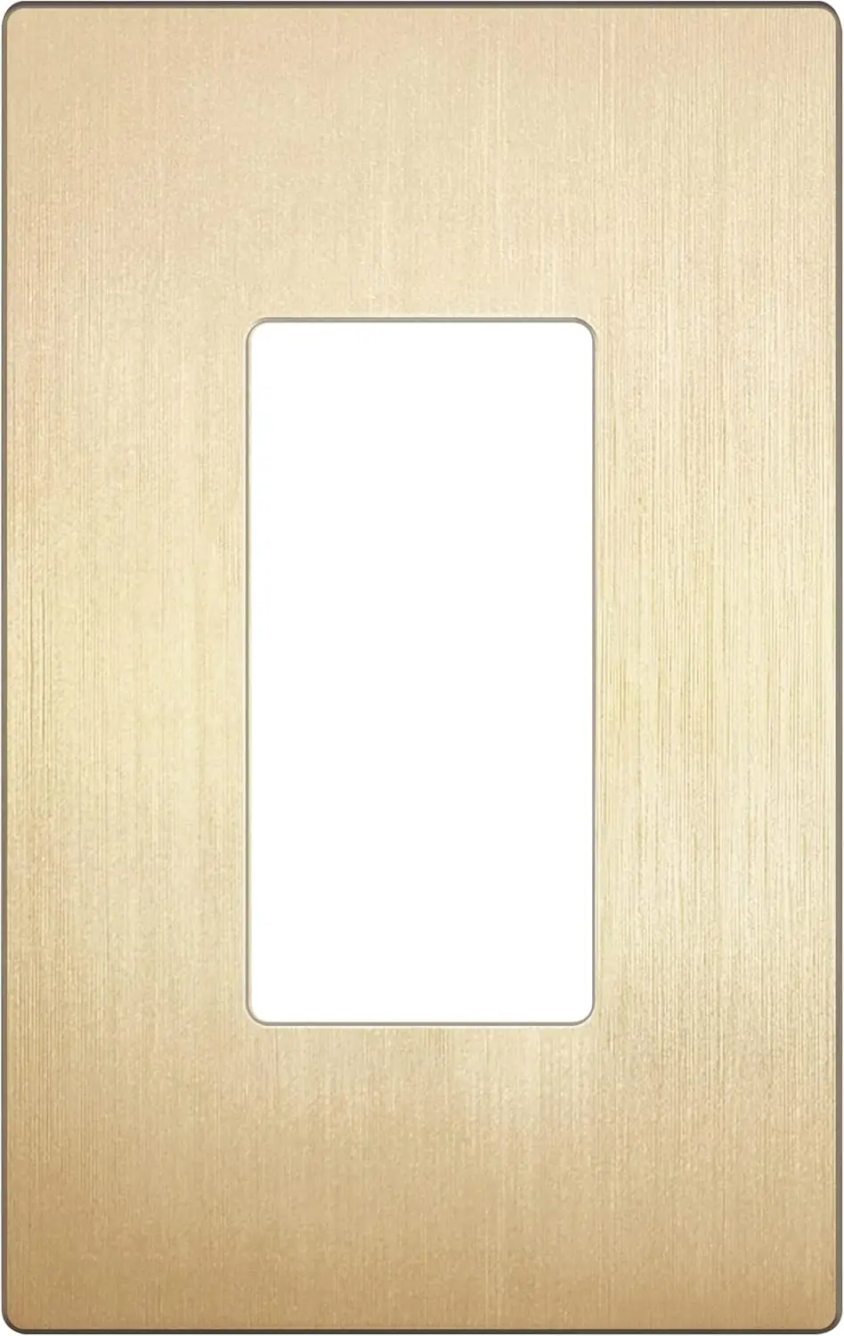 

Screwless Decorator Switch Plate, Brushed Gold, 1-Gang, Mid-Size, UL Listed